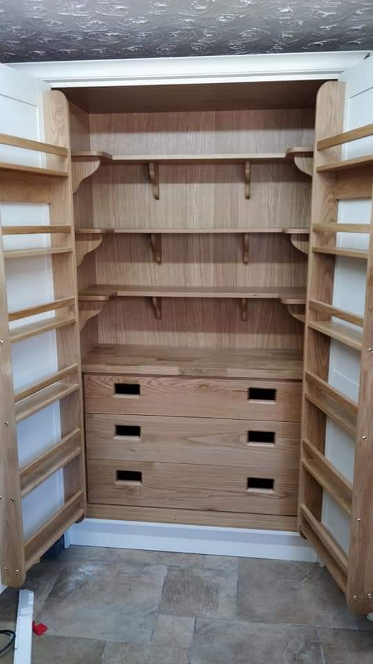 Hallway storage and coat cupboard by Newry joiners